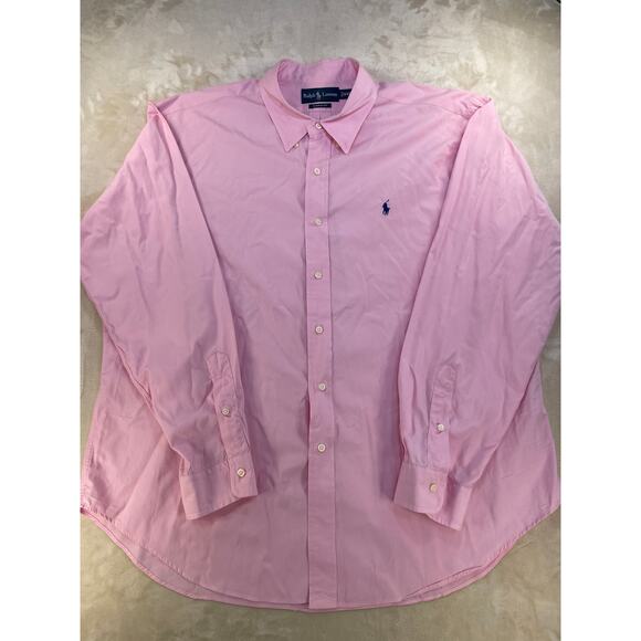 Ralph Lauren Classic Fit Pink Men’s Long Sleeve Button Up Shirt XXL - Picture 7 of 12